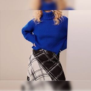 Nine West Wool-Blend Cuff-Sleeve Turtleneck Sweater - Sz L - NWT